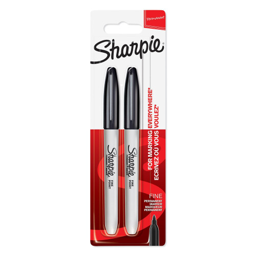 Sharpie Sharpie Fine Point Permanent Marker - Black (Pack of 2)