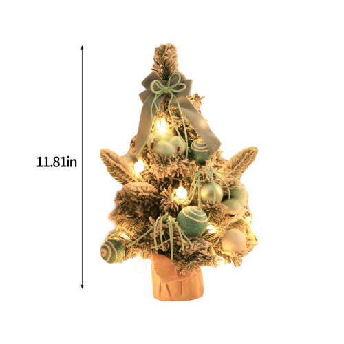 Mini Blue Artificial Christmas Tree with Lights, 30 cm 2