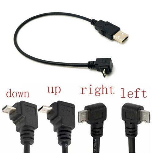 Καλώδιο Micro USB2.0A με γωνία 90 μοιρών για συγχρονισμό και φόρτιση δεδομένων κινητού 1