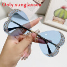(Blue)Trendy Heartshaped Sun Glasses With Metal Frame And Colorful Lenses For Summer Events And Parties