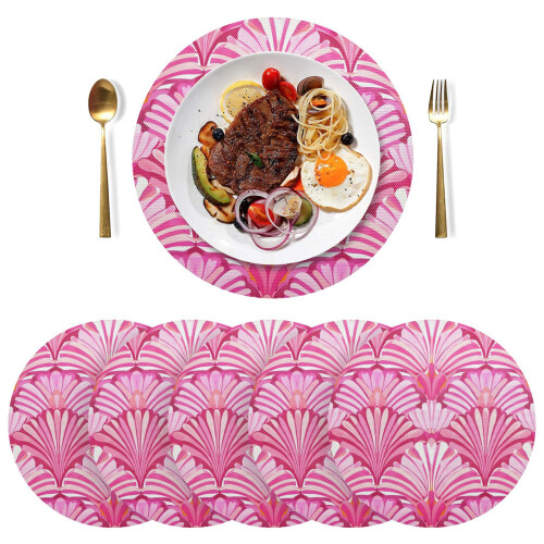 Pink Abstract Shells Round Placemat 1 Piece 2