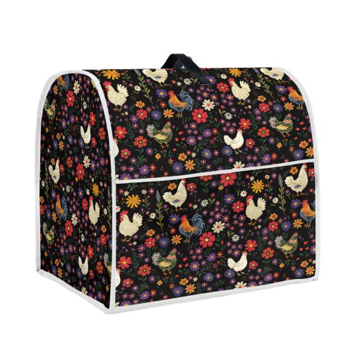Κάλυμμα σκόνης για μίξερ κουζίνας Rooster Chicken Floral, συμβατό με μίξερ βάσης 4,5–5Qt, 2
