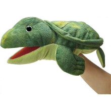 Hand Puppet Turtle Puppet, 13 Inch Turtle Animal Puppet Children's Realistic Plush Stuffed Turtle Toy, Turtle Hand Puppet with Movable Mouth Puppet