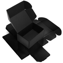 RLAVBL 9x6x4 Shipping Boxes 6 Pack, 22.9x15.3x10.2cm Black Corrugated Cardboard