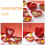 Bandeja para frutas con forma de corazón, de plástico rojo, 3 piezas. 8