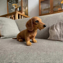 (Brown Dachshund) Ultra-Soft Plush Dachshund Toy - Realistic Design, Comforting Companion for Emotional Healing and Hugging Fun