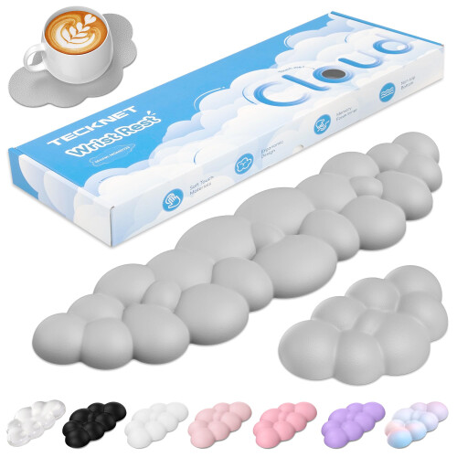 TeckNet TECKNET Cloud Wrist Rest Keyboard Wrist Rest Set Wrist Support, Memory Foam & PU