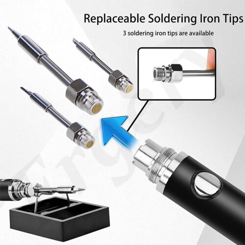 Wireless Portable Soldering Iron Kit, USB Rechargeable, 7-Second Fast Heating, Compatible with DIY Welding 2