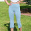 Women's High Waist Stretch Capri Pants Solid Color Straight 4