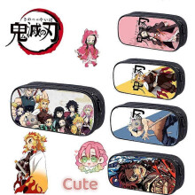 (Demon Slayer-03) New Demon Slayer Kamado Tanjirou Kamado Nezuko Stylish Large-Capacity Pencil Case Waterproof Multi-Layer Student Stationery Box