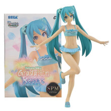23CM Anime Hatsune Miku Figure Arcade Future Tone Swimsuit Gradient Resort Model Toy Gift Collection Aciton Figure PVC