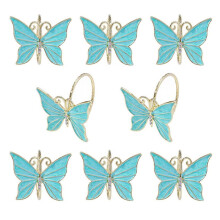 8PCS Flower Butterfly Napkin Ring Holder for Easter Wedding Party Family Gathering Napkin Cloth Ornament Decoration,B