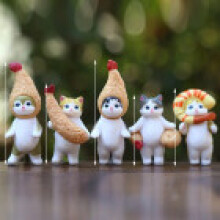 Mofusand Testa di Gatto Giocattolo Statuina Pvc Decorazione Scrivania Creativa per Bambini e Ragazzi
