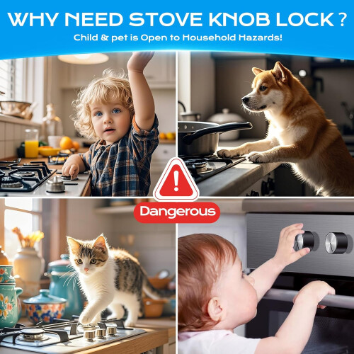 Καλύμματα πόμολων κουζίνας για την ασφάλεια των παιδιών, εύκολες στην 1