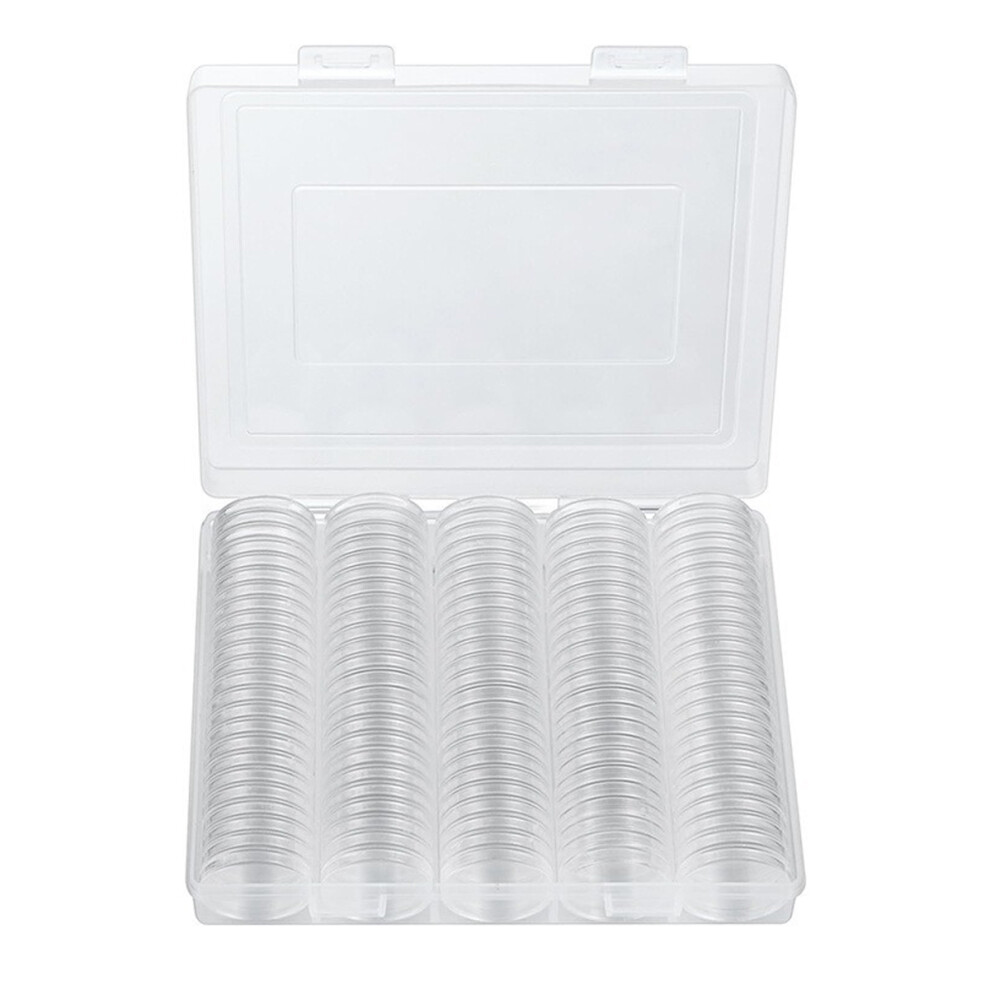 Round Dollar Coin Holders With Large Capacity Storage, Dust And Oxidation Resistant Plastic Coin Storage Box Featuring Easy To Open And Lock Silver 9071309409598
