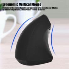 Natuurlijke ergonomische verticale muis met stille klikgeluiden, 3 DPI-niveaus en ontwerp geschikt voor linkshandigen, en een energiebesparende