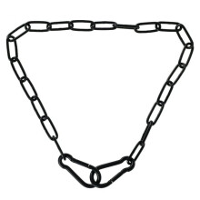 Corrente de aço inoxidável para portão, ideal para segurança externa. Possui trava com mosquetões e comprimento ajustável, sendo resistente às