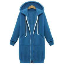 Cardigan alla moda da donna, felpa lunga con cappuccio e cerniera, con pannelli laterali in maglia a nido d'ape, felpa leggera con cappuccio dalla