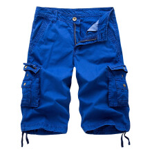 Casual cargo shorts voor heren, ademende shorts met meerdere zakken en ritssluiting, loszittende zomerse shorts van katoenmix, zachte en comfortabele