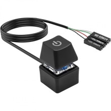 Met LED-verlichting, aan/uit-schakelaar voor externe desktopcomputer, kleurrijke LED-verlichting voor het schakelen tussen scherm en computer, 2