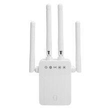 WiFi-extender met externe antennes, range extender/repeater voor thuisnetwerk, 2,4 GHz 300 Mbps signaalversterker met 2 Ethernet LAN-poorten, internet