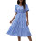 Αέρινα Φορέματα για Γυναικεία Casual Swing Plaid Midi Ψηλόμεσο Κοντό Μανίκι σε Γραμμή Α Gingham 1