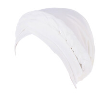 Elegante, vorgebundene Kopfbedeckung für Damen, Schlafmütze mit attraktivem und dezentem femininem Charme und weichem, atmungsaktivem Material.