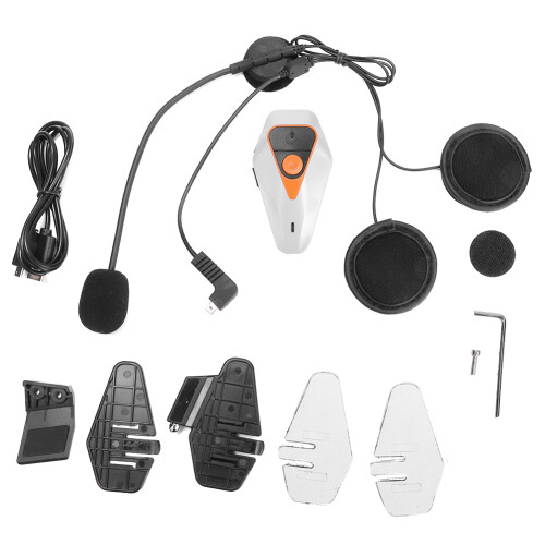 Helmet Bluetooth Intercom Waterproof Design Hands-Free Communication Auto Answer Calls Playback Control Noise Cancelling Technology Compatible with