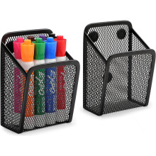 Whiteboardholder med tør viskelæder, bærbar organizer med stærke magneter, magnetisk penholder i metalnet, magnetisk opbevaringskurv til flere