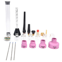 Consumables Kit TIG Welding Torch Accessories Stubby Gas Lens Pyrex Glass Cup For WP-17/18/26Crack Resistance Plasticity And Toughness High