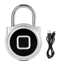 APP Unlock Fingerprint Padlock Smart Padlock, Fingerprint Unlock Bluetooth Unlock USB Rechargeable Combination Lock Durable Water Resistant IP65For