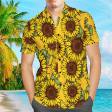 Casual katoenen shirts voor heren met korte mouwen, grappig Hawaïaans shirt met 3D-print en knoopsluiting. Premium stof, comfortabel materiaal,