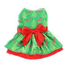 Costume natalizio per cani in tessuto di poliestere delicato sulla pelle, modello pullover elastico e regolabile, adorabile design a tema natalizio