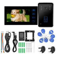 Videodörrklocka med intercom och tvåvägskommunikation, trådbunden videodörrklocka med smart knappsats, IR-nattseende, låskontroll, vidvinkel