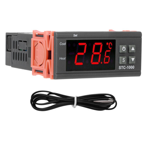 Temperature Calibration Enabled Digital Thermostat Controller LCD Display Refrigerating Control Output Delay Sensor Error Alarm High Security Dual