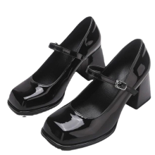 Zapatos Mary Jane de plataforma para mujer, zapatos de plataforma gruesa con comodidad de tacón acolchado y parte superior de PU brillante, zapatos