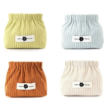 Corduroy Elastic Hair Tie Organizer, Portable Travel Corduroy Elastic Storage Bag,Corduroy Lipstick Bag,Corduroy Storage