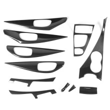 Carbon Fiber Car Interior Accessories Door Handle Panel Frame Cover Trim Sport Decor Style Waterproof Easy Installation UV Resistant With High