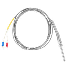 Temperatuursensor K-type, geaarde thermokoppel van roestvrij staal met isolerende loodafscherming, 2 meter, snelle thermische respons, geschikt voor