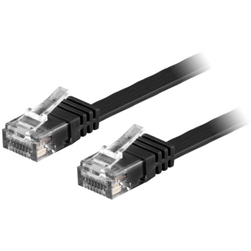 DELTACO Plano 3m, Cable de red, negro