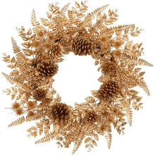 Corona Navideña Centro de Mesa para Puerta 60 cm Decoración de Navidad Dorado — adorno puerta, corona glamour