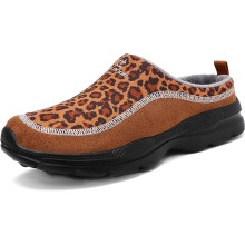 Zuecos Cálidos Antideslizantes para Hombre Estampado Leopardo 47 EU — zapatillas unisex, calzado casa, zuecos ligeros