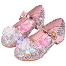 Zapatos de Tacón para Niña Princesa Lentejuelas Cristales Rosa 36 EU — zapatos vestir niños, calzado para boda