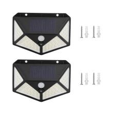 Lumini cu senzor de mișcare pentru exterior, luminozitate 100 LED-uri, timp de încărcare de aproximativ 6 ore în lumina directă a soarelui, 3