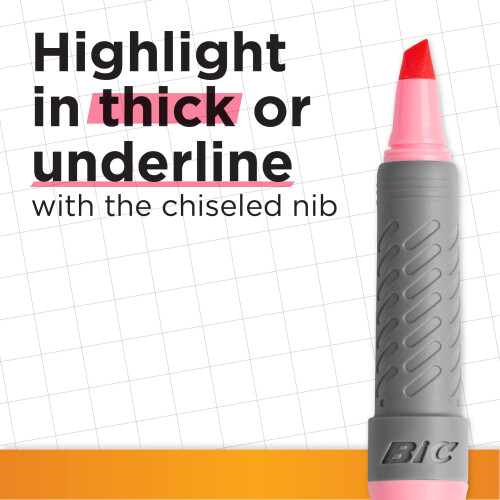 BIC BIC Highlighters Grip Pastel and Neon Colours - Highlighter Pens Multipack - Sta 1