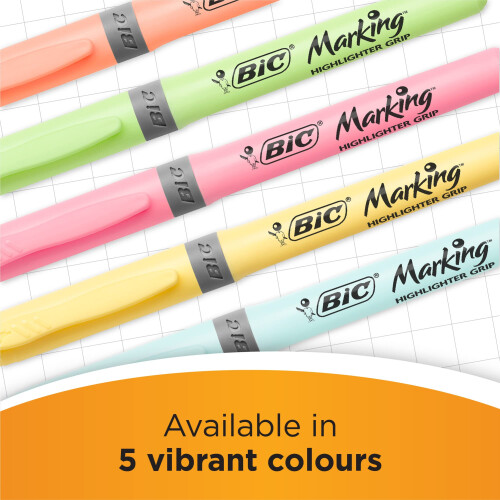 BIC BIC Highlighters Grip Pastel and Neon Colours - Highlighter Pens Multipack - Sta 2