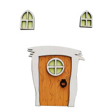 Élégance de la forêt enchantée, décoration féerique d'extérieur qui invite la magie dans votre jardin, ensemble de porte féerique lumineuse