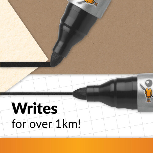 BIC BIC Marking 2000 ECOlutions Permanent Markers Medium Bullet Tip - Black, Box of 2