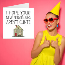 Happy New Home Card Rude - New Neighbours - Congratulations Housewarming House C