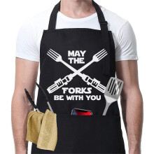 Adjustable BBQ Cooking Grilling Chef Aprons for Cooking with Pockets for Men